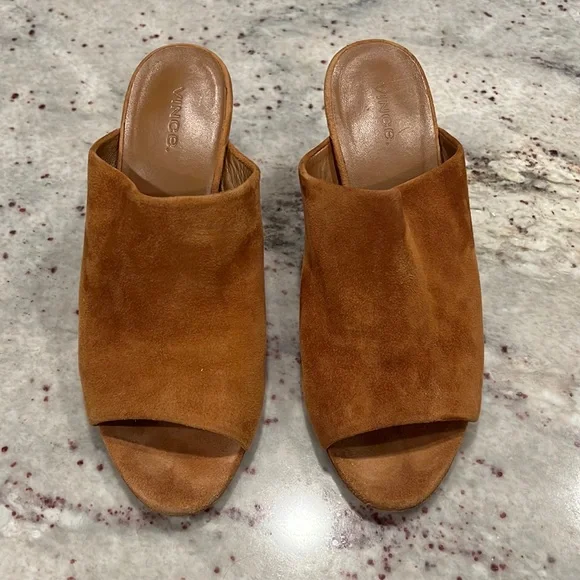 Vince Camel Suede Slide Sandals Vince | Shoes | Vince Suede Backless Slides In Camel | Poshmark main image 4